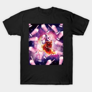 Warrior Space Cat On Tiger Unicorn - Milkshake T-Shirt